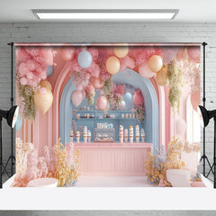 Aperturee - Aperturee Fairy Tale Color Ice Cream Shop Cake Smash Backdrop