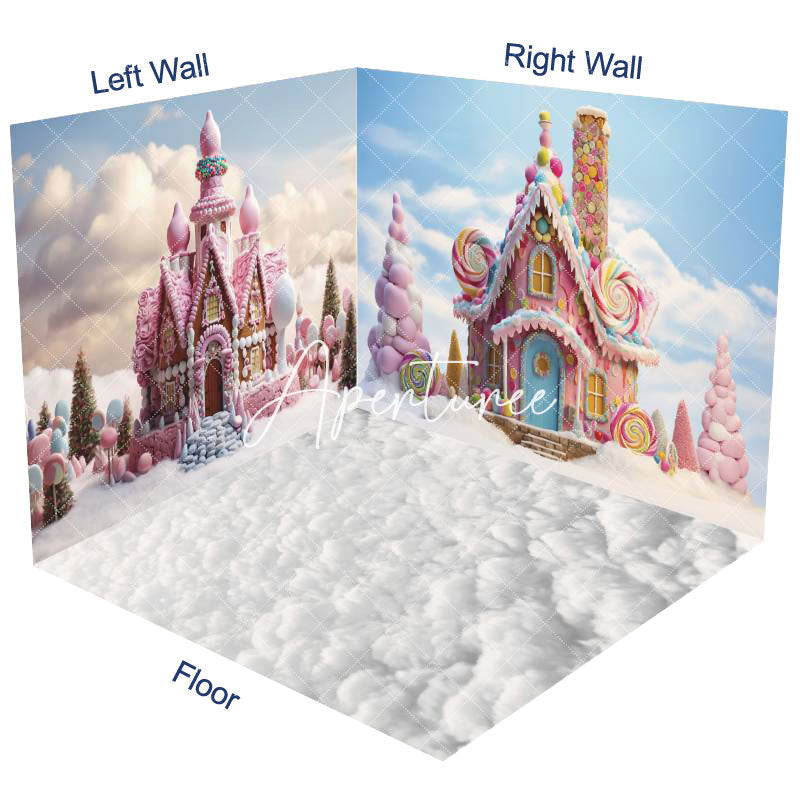 Aperturee - Aperturee Fairy Tale Colorful Candyland Room Set Backdrop