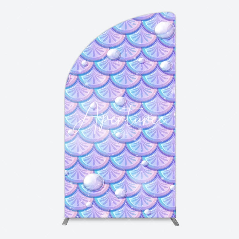 Aperturee - Aperturee Fairy Tale Mermaid Scale Pearl Birthday Half Moon Arch Backdrop