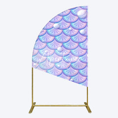 Aperturee - Aperturee Fairy Tale Mermaid Scale Pearl Birthday Half Moon Arch Backdrop