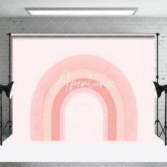 Aperturee - Aperturee Fairy Tale Pink Boho Rainbow Cake Smash Backdrop