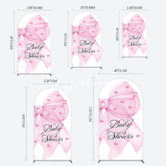 Aperturee - Aperturee Fairy Tale Pink Bow Tie Baby Shower Arch Backdrop