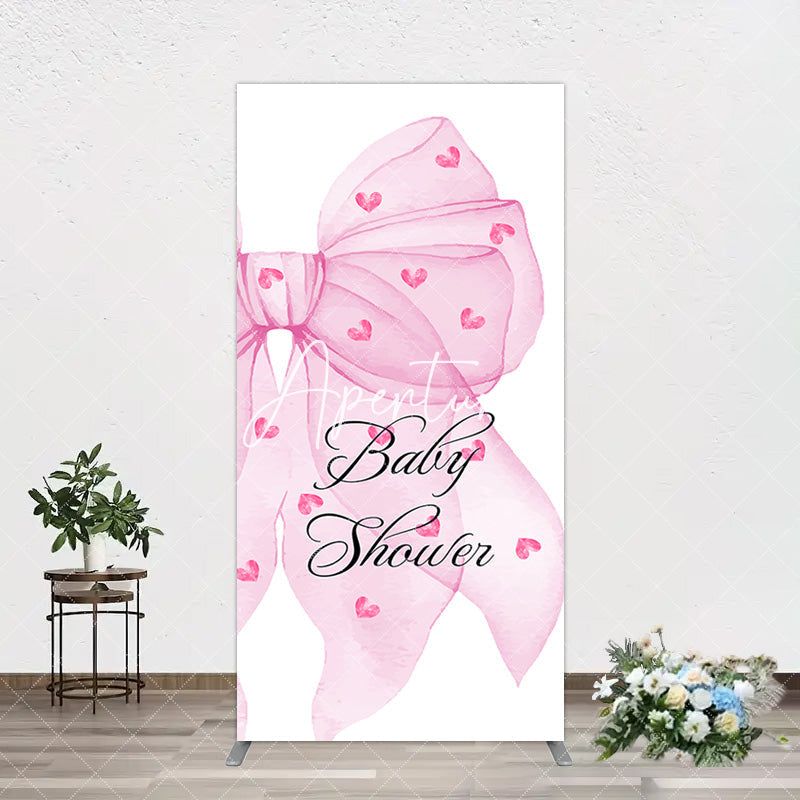 Aperturee - Aperturee Fairy Tale Pink Bow Tie Baby Shower Arch Backdrop