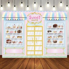 Aperturee - Aperturee Fairy Tale Pink Cake Sweet Shoppe Birthday Backdrop