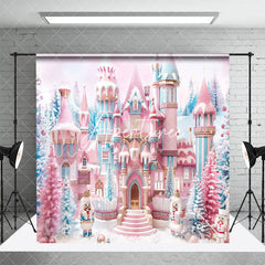 Aperturee - Aperturee Fairy Tale Pink Candyland Christmas Room Set Backdrop