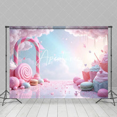 Aperturee - Aperturee Fairy Tale Pink Candyland Cloud Cake Smash Backdrop