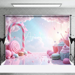 Aperturee - Aperturee Fairy Tale Pink Candyland Cloud Cake Smash Backdrop