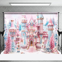 Aperturee - Aperturee Fairy Tale Snowy Castle Christmas Room Set Backdrop