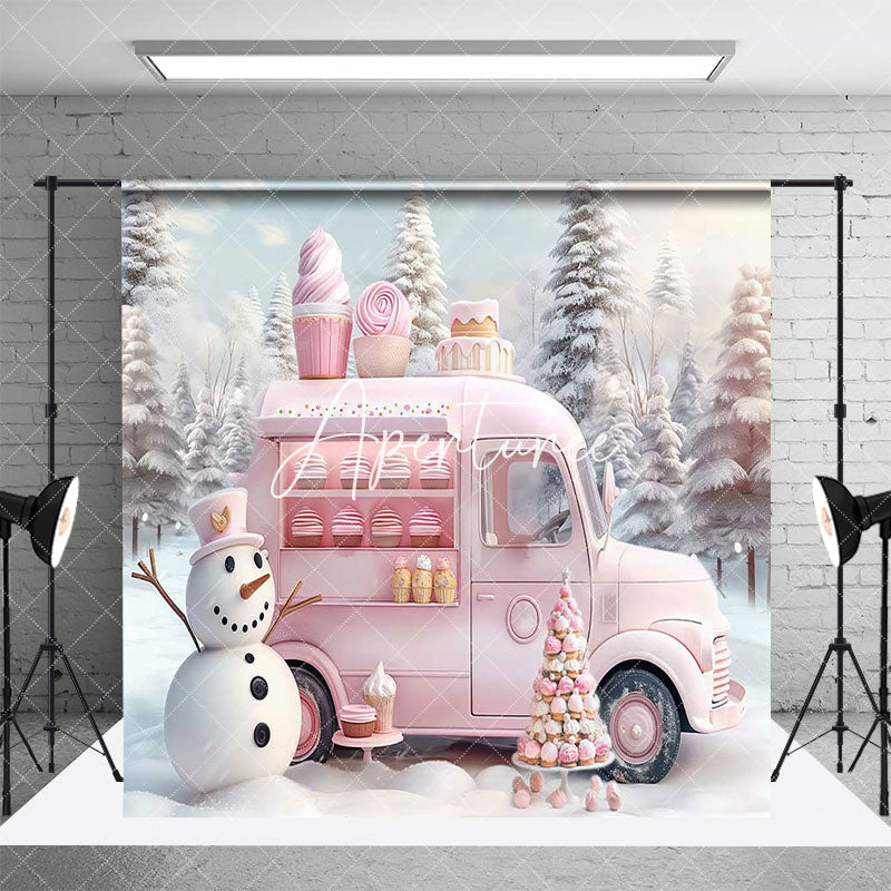 Aperturee - Aperturee Fairy Tale Snowy Castle Christmas Room Set Backdrop