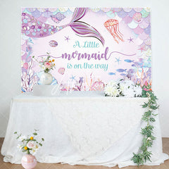 Aperturee - Aperturee Fairy Tale Undersea Mermaid Baby Shower Backdrop