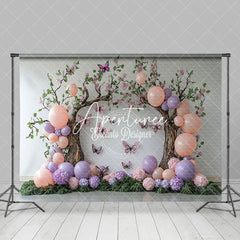 Aperturee - Aperturee Fairy Tree Balloon Butterfly Cake Smash Backdrop