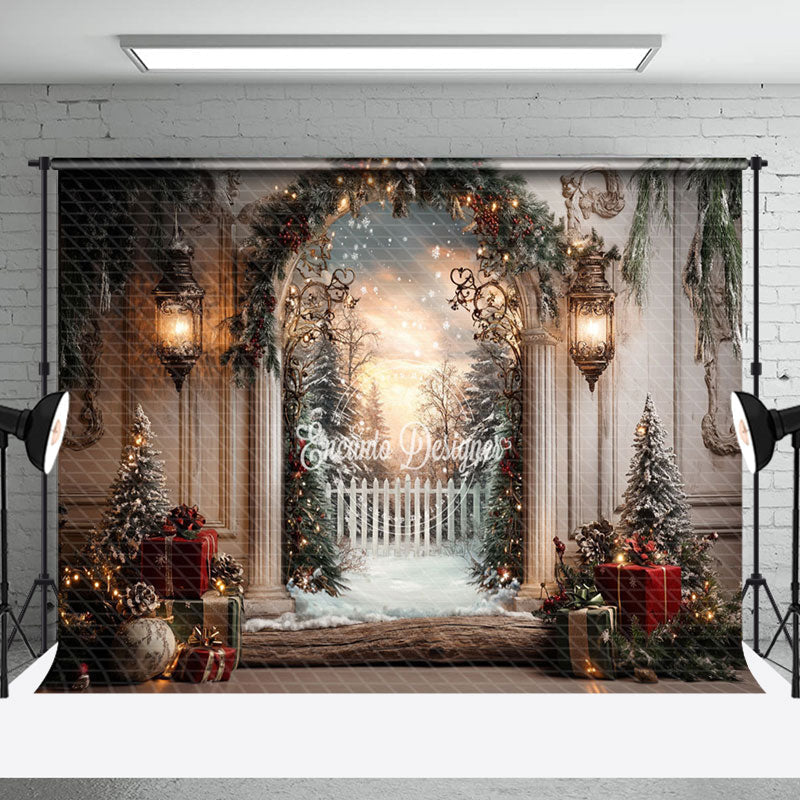 Aperturee - Aperturee Fairy Wonderland Elegant Dream Christmas Backdrop