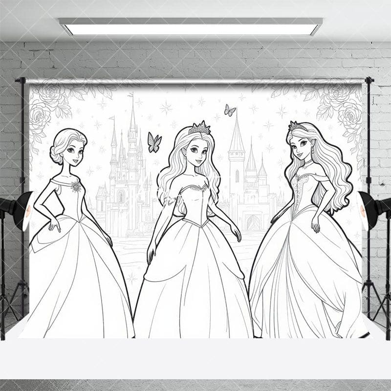 Aperturee - Aperturee Fairytale Elegant Princess Castle Night Sky Backdrop