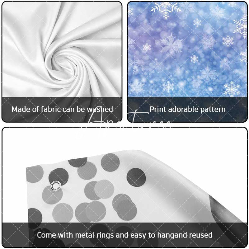 Aperturee - Aperturee Fantasy Blue Snowflakes Bokeh Garage Door Banner