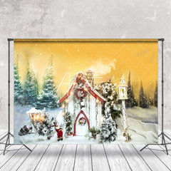 Aperturee - Aperturee Fantasy Forest Fairy Santa Cabin Christmas Backdrop