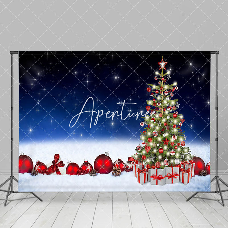 Aperturee - Aperturee Fantasy Night Stars Sky Bauble Christmas Backdrop