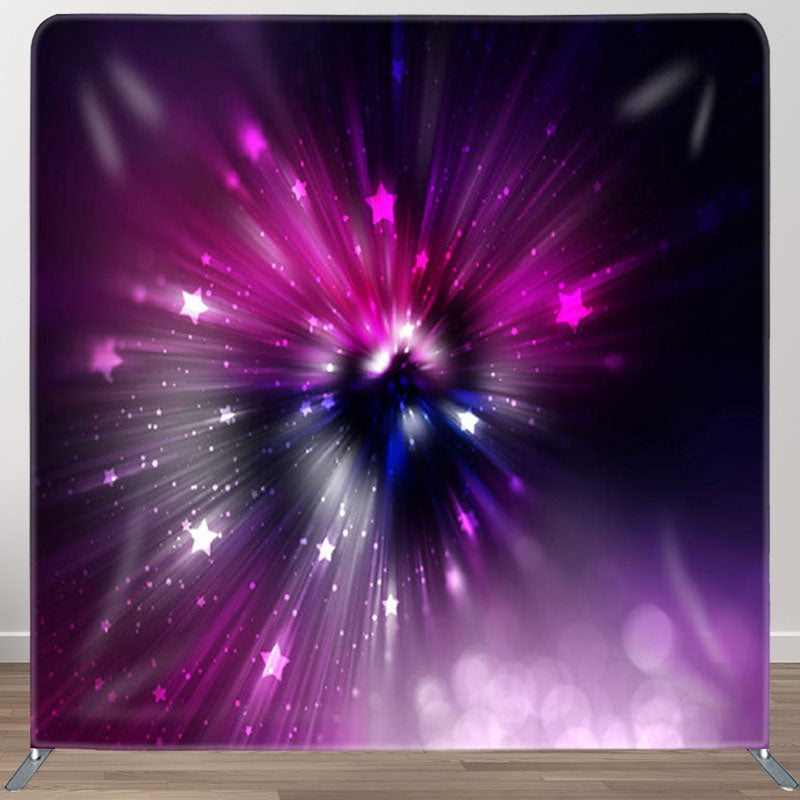 Aperturee - Aperturee Fantasy Purple Star Strike Bokeh Party Backdrop Decor