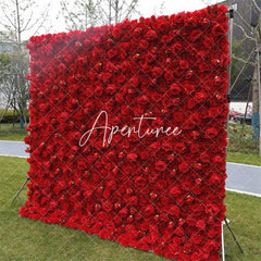 Aperturee - Aperturee Fashion Artificial Red Flower Wall Decor For Wedding