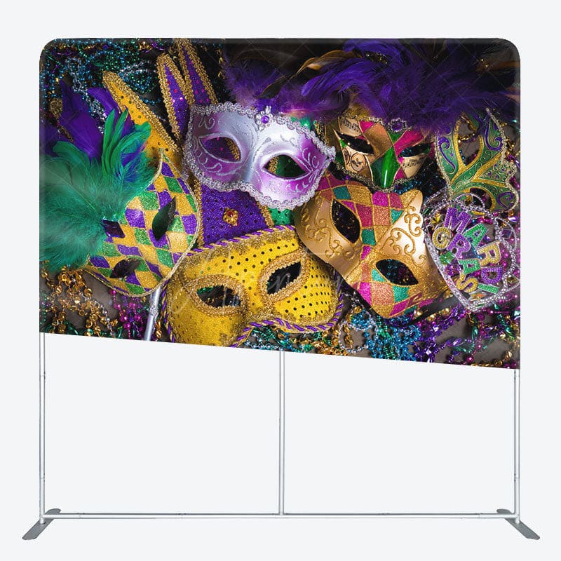 Aperturee - Aperturee Feather Mask Masquerade Party Pillow Case Backdrop