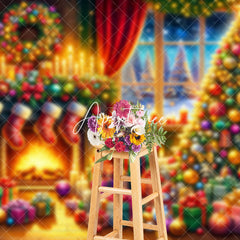 Aperturee - Aperturee Festive Bright Lighted Warm Christmas Vibe Backdrop