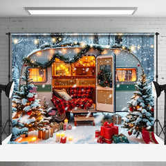 Aperturee - Aperturee Festive Camper Van Merry Christmas Warm Backdrop