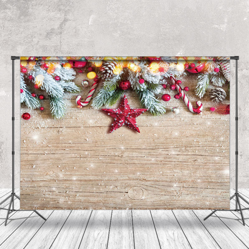 Aperturee - Aperturee Festive Christmas Snowy Accents Woodland Backdrop