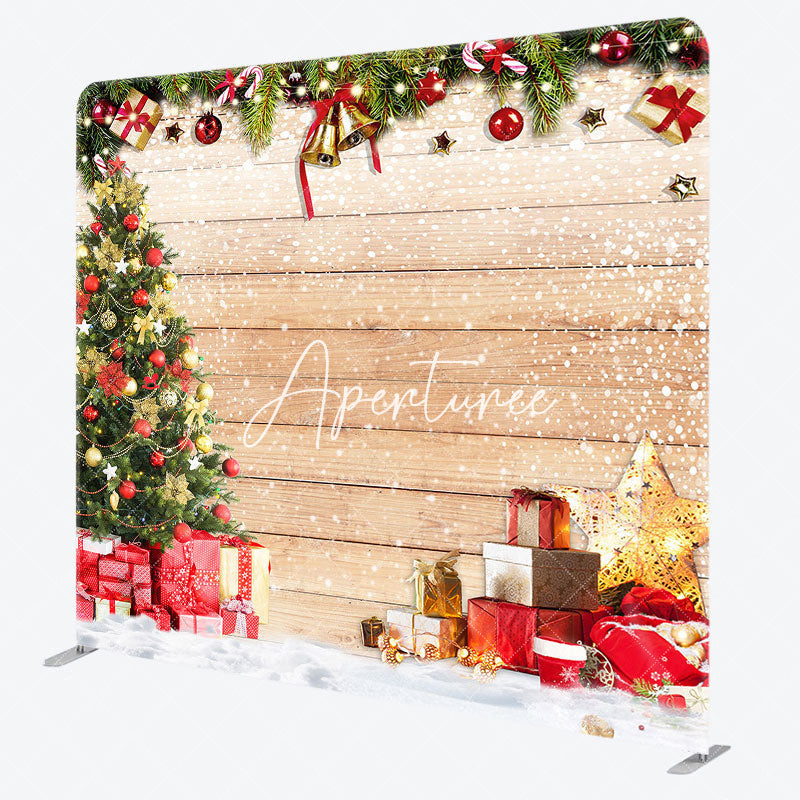 Aperturee - Aperturee Festive Christmas Wooden Double-Sided Square Backdrop