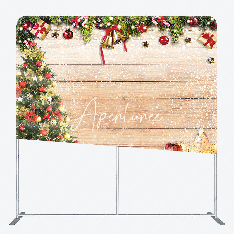 Aperturee - Aperturee Festive Christmas Wooden Double-Sided Square Backdrop