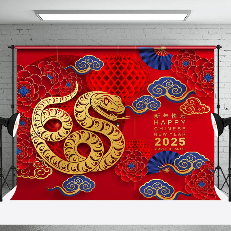 Aperturee - Aperturee Festive Cloud Pattern Red Chinese New Year Backdrop