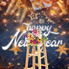 Aperturee - Aperturee Festive Gold Sparks Flicker Happy New Year Backdrop