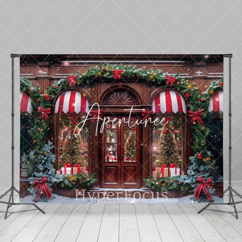 Aperturee - Aperturee Festive Lit Store Light Glitter Christmas Backdrop