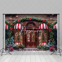 Aperturee - Aperturee Festive Lit Store Light Glitter Christmas Backdrop