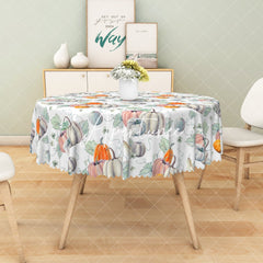 Aperturee - Aperturee Festive Pumpkin Leaf Autumn Rectangle Tablecloth