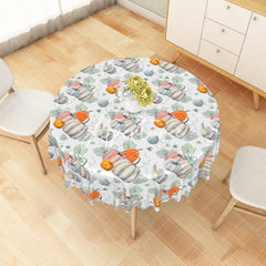 Aperturee - Aperturee Festive Pumpkin Leaf Autumn Rectangle Tablecloth