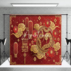 Aperturee - Aperturee Festive Red Gold Snake Year Vibe Room Set Backdrop