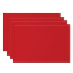 Aperturee - Aperturee Festive Red Solid Color Dining Set Of 4 Placemats