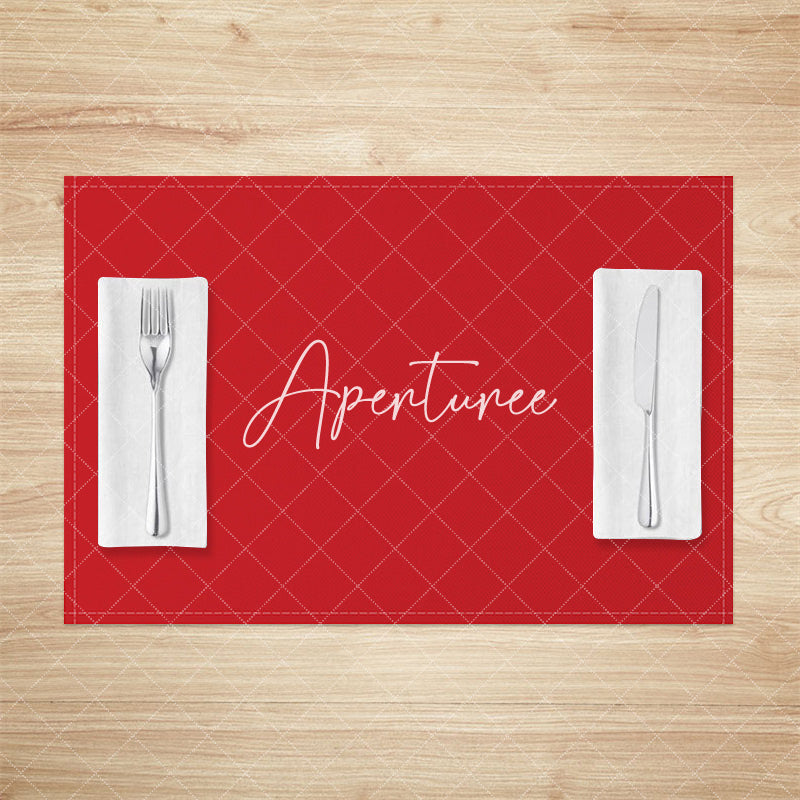 Aperturee - Aperturee Festive Red Solid Color Dining Set Of 4 Placemats