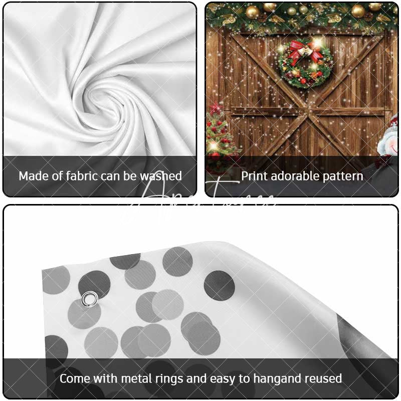 Aperturee - Aperturee Festive Snow Wood Barn Door Xmas Garage Door Banner