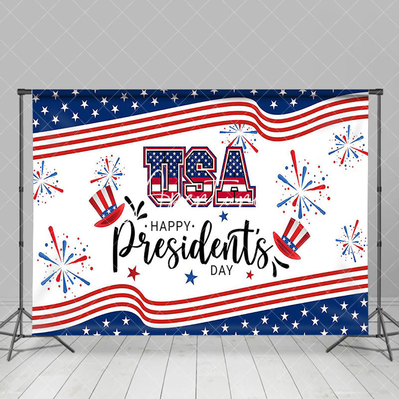 Aperturee - Aperturee Festive Sparke Usa Flag Happy Presidents Day Backdrop