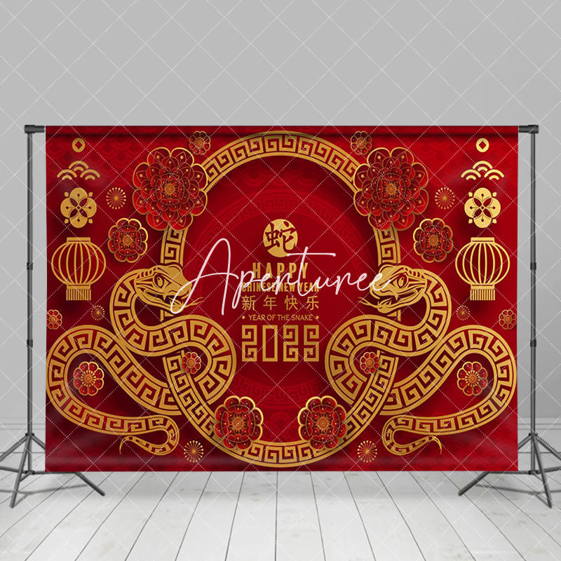 Aperturee - Aperturee Festive Zodiac Snake Celebrating New Year Backdrop