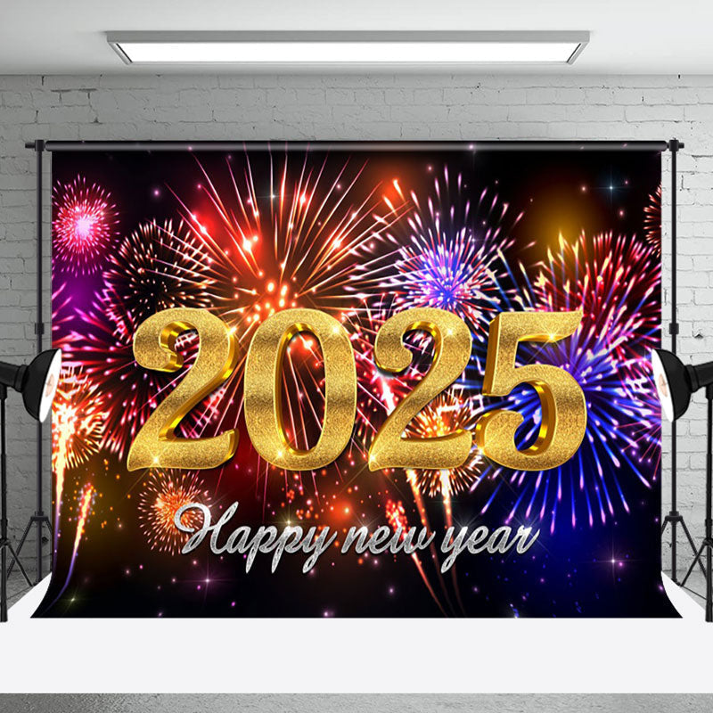 Aperturee - Aperturee Fiery 2025 New Years Eve Celebration Night Sky Backdrop