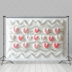 Aperturee - Aperturee Fine Art Pink Love Wavy Cream Valentines Day Backdrop