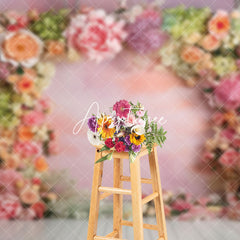 Aperturee - Aperturee Fine Art Pink Wall Arch Floral Photography Backdrop