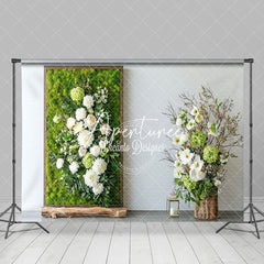 Aperturee - Aperturee Fine Art Spring Greenery Floral Photography Backdrop