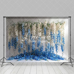 Aperturee - Aperturee Fine Art White Blue Vine Floral Photography Backdrop