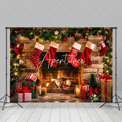 Aperturee - Aperturee Fireplace Socks Ornaments Christmas Photo Backdrop