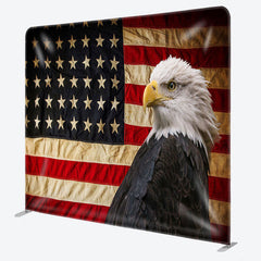 Aperturee - Aperturee Flag And Eagle Fabric Backdrop Cover for Independence Day