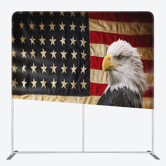 Aperturee - Aperturee Flag And Eagle Fabric Backdrop Cover for Independence Day