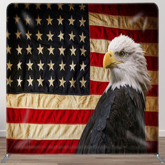 Aperturee - Aperturee Flag And Eagle Fabric Backdrop Cover for Independence Day