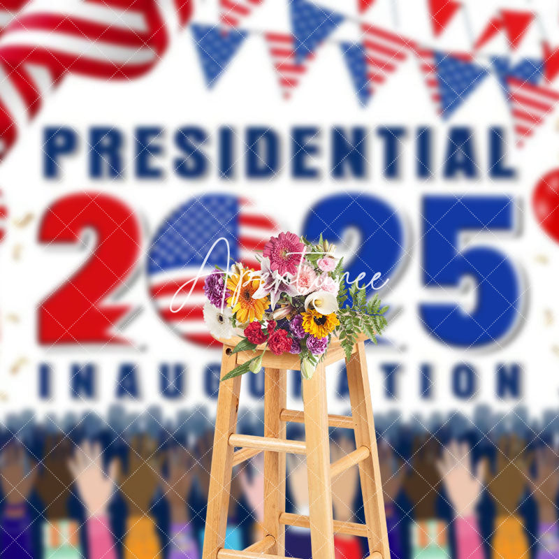 Aperturee - Aperturee Flag Cheers Presidential 2025 Inauguration Backdrop